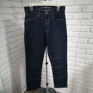 NWT Eddie Bauer Men's Size 30/30 Dark Wash Stretch Breathable Blue Jeans